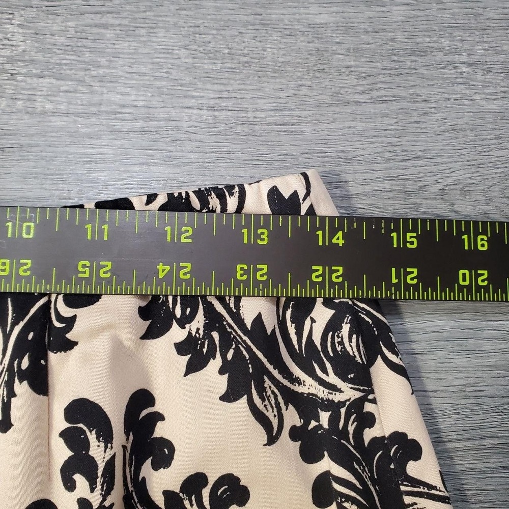 Talbots Petites Gothic Baroque Damask Print Beige Midi Pencil Skirt‎ Womens 8P - Picture 6 of 9